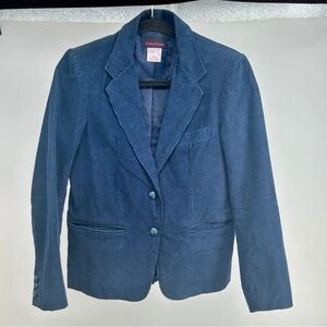Vintage 80’s Women’s‎ Navy Structured Corduroy Blazer Size 8